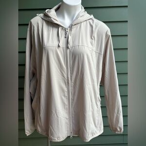 Coolibar Women's Taupe /Cream Lightweight Sun Protective Hooded Jacket